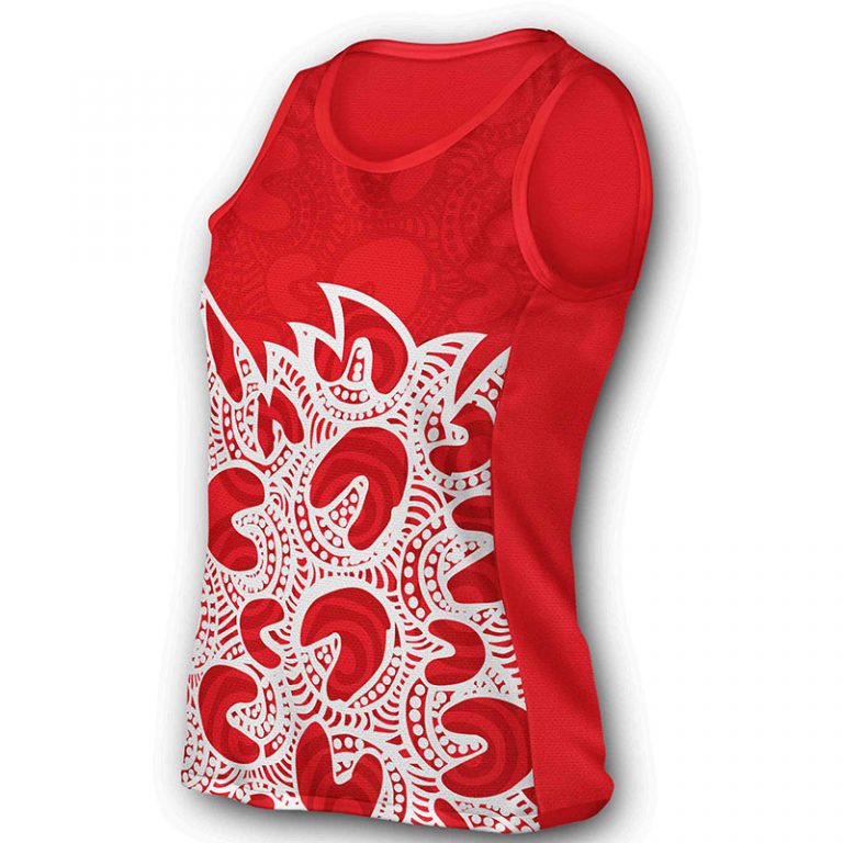 Indigenous Run Singlet Red Oak Teamwear